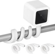 flexible 3pack gooseneck mount for wyze cam v3 & wyze cam outdoor - easy tool-less attachment anywhere - white logo