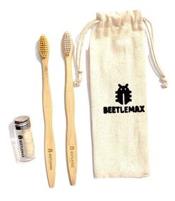 img 1 attached to 🌱 Zero Waste Gift Set: Beetlemax Antiplastic Kit with Sustainable Bamboo Straws, Toothbrushes, Silk Dental Floss, Bamboo-Cotton Pads, Swabs, and Mesh Produce Bags