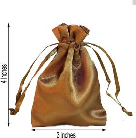 img 1 attached to 🎁 Wedding Venue Shop Satin Drawstring Favor Bags - 3x4 Inches, Antique Gold, Pack of 12, BAG_SB_3x4_ANTQ