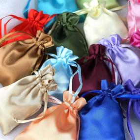 img 2 attached to 🎁 Wedding Venue Shop Satin Drawstring Favor Bags - 3x4 Inches, Antique Gold, Pack of 12, BAG_SB_3x4_ANTQ