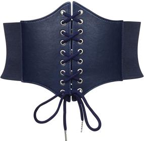 img 4 attached to Womens Lace Up Corset Elastic WHIPPY Women's Accessories for Belts