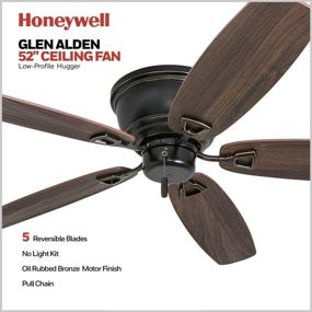 img 3 attached to 🌀 Honeywell Glen Alden Ceiling Fan, 52&#34;, Oil Rubbed Bronze - Model 50516-01