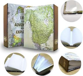img 2 attached to Holoary Photo Albums: Small Size, 100 Pockets, 4x6 Photos, Adventure Travel with Printed Book Cover - Old Map Design