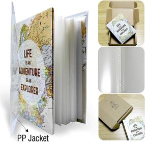 img 1 attached to Holoary Photo Albums: Small Size, 100 Pockets, 4x6 Photos, Adventure Travel with Printed Book Cover - Old Map Design