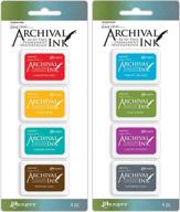 🖌️ wendy vecchi mini archival ink pads - 2 bundle set - numbers 1 and 2 logo