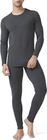 img 4 attached to DAVID ARCHY Men's Cozy Winter Base Layer Top & Bottom Set with Fleece Lining - Thermal Long John