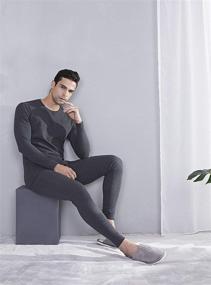 img 1 attached to DAVID ARCHY Men's Cozy Winter Base Layer Top & Bottom Set with Fleece Lining - Thermal Long John