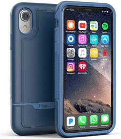 img 3 attached to 📱 Blue Encased iPhone XR Rugged Holster Case with Belt Clip - Heavy Duty Protective Cover Holder (Rebel Armor Series)