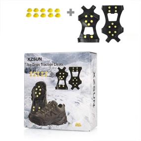 img 3 attached to XZSUN Ice Cleats - Snow & Ice Traction Boot Cleats with 10-Stud Rubber Crampons and 10 Extra Studs, Sizes: S/M/L/XL - Anti-Slip Footwear Solution