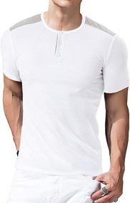 img 1 attached to YTD Casual Sleeve Henley T Shirts: Comfort & Style combine for effortless elegance