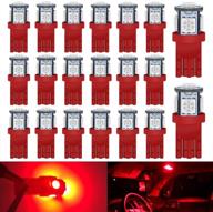 🔆 qoope 194 super bright red t10 led bulbs with 5050 chipset, 5smd, t10 2825 168 led bulbs replacement for 12v truck car interior dome map door courtesy marker license plate lights - pack of 20 logo