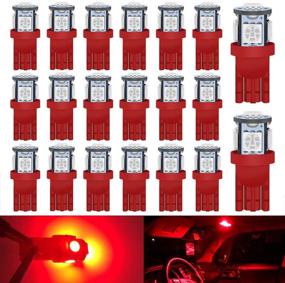 img 4 attached to 🔆 Qoope 194 Super Bright Red T10 LED Bulbs with 5050 Chipset, 5SMD, T10 2825 168 LED Bulbs Replacement for 12V Truck Car Interior Dome Map Door Courtesy Marker License Plate Lights - Pack of 20