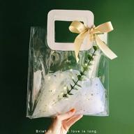🎁 прозрачная подарочная сумка с ручкой - набор из 4-х маленьких подарочных сумок для девичника, вечеринки в честь рождения, свадьбы, детского праздника, покупок, сумки с сюрпризами - сумка для подарков с прочной ручкой крупным оптом - 7"x4"x8 логотип