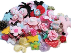 img 4 attached to Assorted Fabric Applique Scrapbooking Ribbon Flowers Bows Embellishment Sewing Craft Wedding Ornament - YYCRAFT Craft Mix Collection