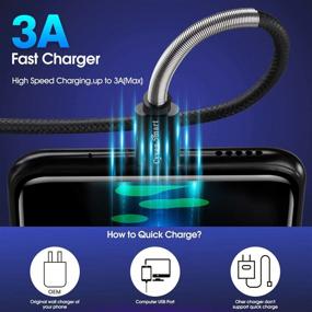 img 2 attached to 1ft USB-C Fast Charger Cable, 2Pack USB A 2.0 to USB Type C Durable TPE Cord - Совместим с Samsung Galaxy S10 S9 S8 Plus Note 9 8, Huawei, Moto Z Z2, LG V30 V20 - Черный