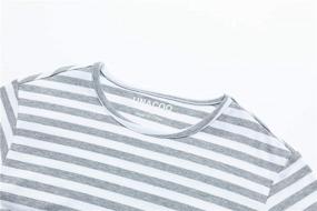 img 2 attached to 👚 Stylish UNACOO Crewneck Long Sleeve T-Shirt: Perfect Striped Tops, Tees, & Blouses for Girls' Clothing