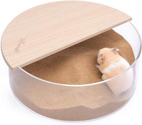 img 4 attached to 🐭 Niteangel Small Animal Sand-Bath Box: Acrylic Critter's Sand Bath Shower Room & Digging Sand Container for Hamsters, Mice, Lemming, Gerbils, and More