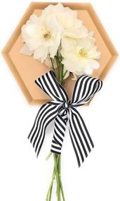 img 2 attached to 🎀 Premium Double Face Grosgrain Ribbon Set - Black and White Striped, 1 ½ Inch Width, 30 Yards Total, 3 Rolls of 10 Yards Each - Ideal for Weddings, Bridal Showers, Gift Wrapping, and Holidays