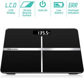 img 2 attached to 💪 Triomph Precision Digital Body Weight Scale with Backlit Display, Step-On Technology, 400 lbs Capacity and Accurate Weight Measurements, Black - Improved SEO