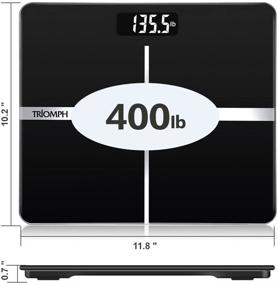 img 3 attached to 💪 Triomph Precision Digital Body Weight Scale with Backlit Display, Step-On Technology, 400 lbs Capacity and Accurate Weight Measurements, Black - Improved SEO