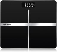 💪 triomph precision digital body weight scale with backlit display, step-on technology, 400 lbs capacity and accurate weight measurements, black - improved seo logo