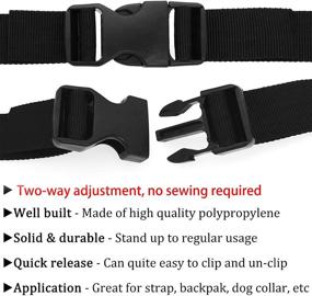 img 2 attached to 🎒 2 Pack of Black Side Release Buckles: Ideal Plastic Buckles for 1 inch Webbing, Backpack Straps, and Belt Buttons for Fanny Packs, Waist Bags, Dog Collars - Heavy Duty Adjustable Snaps Clips for Enhanced Durability