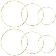 🌼 versatile 6 pack metal floral hoop wreath macrame gold rings, 3 sizes (8, 10 & 12 inch), for wedding decor, dream catchers, and macrame wall hangings logo