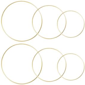 img 4 attached to 🌼 Versatile 6 Pack Metal Floral Hoop Wreath Macrame Gold Rings, 3 Sizes (8, 10 & 12 Inch), for Wedding Decor, Dream Catchers, and Macrame Wall Hangings