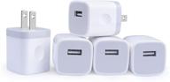 🔌 gigreen single port usb wall charger, 1a/5v power adapter 5 pack charging block cube plug box compatible with iphone x/8/7/xs/xr/6s/5/se, samsung galaxy s9/s8/s7/s6 edge, note 8, lg g5 v30, moto, pixel, nexus, htc logo