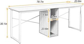 img 3 attached to 🖥️ Sogesfurniture 78 inches Maple Double Workstation Dual Desk with Storage - Ultimate Home Office Solution for 2-Person Computer Setup - BHUS-LD-H01-MO