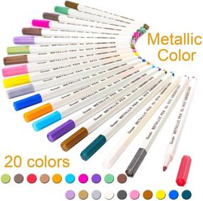 img 2 attached to Fine Point Sunshilor Metallic Marker Pens - Set of 20 for Black Paper Art, Rock Painting, Easter Egg, Halloween Pumpkin, Card Making, Metal, Ceramics, Wine Glass