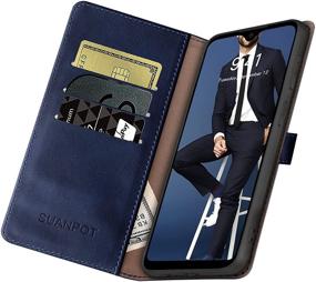 img 1 attached to SUANPOT для Samsung Galaxy A10E с блокировкой RFID Кожаный чехол-кошелек Держатель кредитной карты