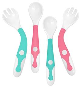 img 4 attached to YIVEKO Utensils for Toddlers: Self Feeding Training Kit for Kids at Home