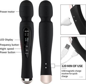 img 1 attached to ZINI Digital Display Wand Massager: 12 Vibration Patterns, Waterproof, USB Magnetic Rechargeable - Perfect for Women's Neck, Shoulder, Back, Body Sports Recovery & Muscle Aches