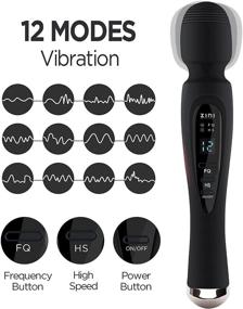 img 2 attached to ZINI Digital Display Wand Massager: 12 Vibration Patterns, Waterproof, USB Magnetic Rechargeable - Perfect for Women's Neck, Shoulder, Back, Body Sports Recovery & Muscle Aches