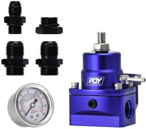 img 4 attached to 💥 High Performance PQY Fuel Pressure Regulator AN8 Feed & AN6 Return Line + 0-160PSI Gauge Set in Striking Blue