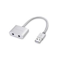 🎧 cable matters premium braided usb audio adapter sound card: enhance laptop audio with 3.5mm headphone and microphone jack logo