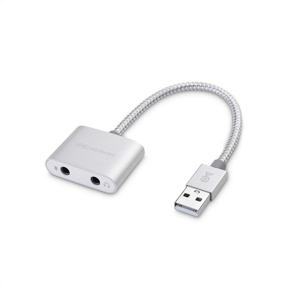 img 4 attached to 🎧 Cable Matters Premium Braided USB Audio Adapter Sound Card: Enhance Laptop Audio with 3.5mm Headphone and Microphone Jack