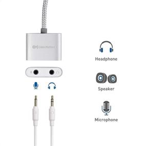 img 1 attached to 🎧 Cable Matters Premium Braided USB Audio Adapter Sound Card: Enhance Laptop Audio with 3.5mm Headphone and Microphone Jack