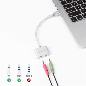 img 2 attached to 🎧 Cable Matters Premium Braided USB Audio Adapter Sound Card: Enhance Laptop Audio with 3.5mm Headphone and Microphone Jack