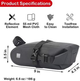 img 3 attached to Roswheel 131363 Waterproof Bike Saddle Bag With Under Seat Pack - Bike Pouch