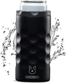 img 4 attached to 🍺 Hooch,Hog Slim Can Cooler Stainless Steel: The Perfect Insulated Beer Can Holder for Michelob Ultra, White Claw, Truly & Redbull (Black)