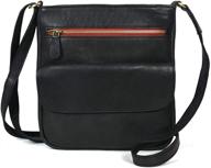 👜 кроссбоди сумка aaron leather goods для женщин - коричнево-черного цвета с металлической молнией логотип