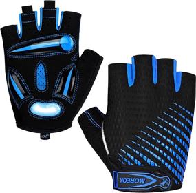 img 4 attached to MOREOK Half Finger Mountain Bike Gloves - 5MM SBR+Liquid Gel Padded, Anti-Slip, Shock-Absorbing, Touchscreen MTB Gloves for Men and Women - Cycling Gloves for Better Performance