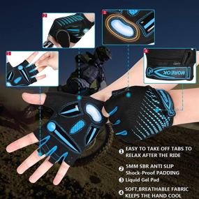 img 3 attached to MOREOK Half Finger Mountain Bike Gloves - 5MM SBR+Liquid Gel Padded, Anti-Slip, Shock-Absorbing, Touchscreen MTB Gloves for Men and Women - Cycling Gloves for Better Performance