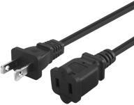 🔌 high quality 6ft (1.8m) polarized us 2-prong extension power cord - reliable 2 outlet ac cable! logo