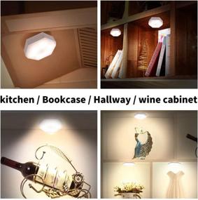 img 2 attached to 🔦 Puck Lights with Remote, Battery Operated, Kitchen Under-Cabinet Lighting - 6 Pack, Wireless Control, Warm White