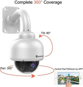 img 2 attached to Dericam Outdoor WiFi PTZ Security Camera - 1080P Full HD, 4X Optical Zoom, Night Vision, Motion Detection and pre-installed 32GB Memory Card