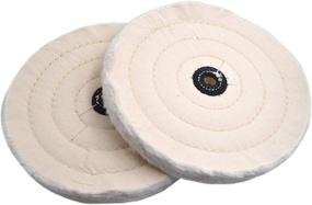 img 4 attached to 🛠️ Wokise 2PCS 6-Inch (50 Ply) Extra Thick Round Polish Buffing Wheel Cotton Pad for Bench Grinder Tool (Cotton, 6-Inch 50 Ply)