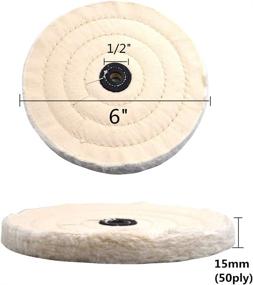 img 2 attached to 🛠️ Wokise 2PCS 6-Inch (50 Ply) Extra Thick Round Polish Buffing Wheel Cotton Pad for Bench Grinder Tool (Cotton, 6-Inch 50 Ply)